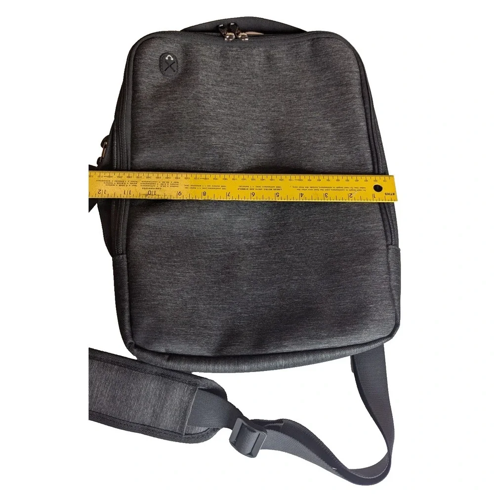FINPAC Laptop Shoulder Bag messager strap Gray 14 x 10.5 padded with hand strap‎